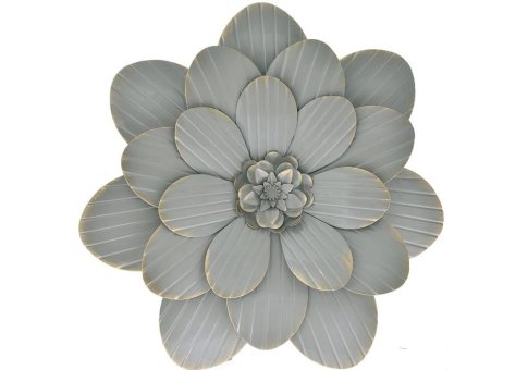 Διακοσμητικό Μεταλλικό Λουλούδι Ροζ,  Γκρι ή  Λευκό Η-146003
